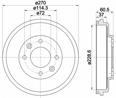 HELLA PAGID 8dt355301741 -  Тормозной барабан